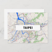 STADSPLATTEGROND BRIEFKAARTEN ♥ Taipei (Voorkant / Achterkant)