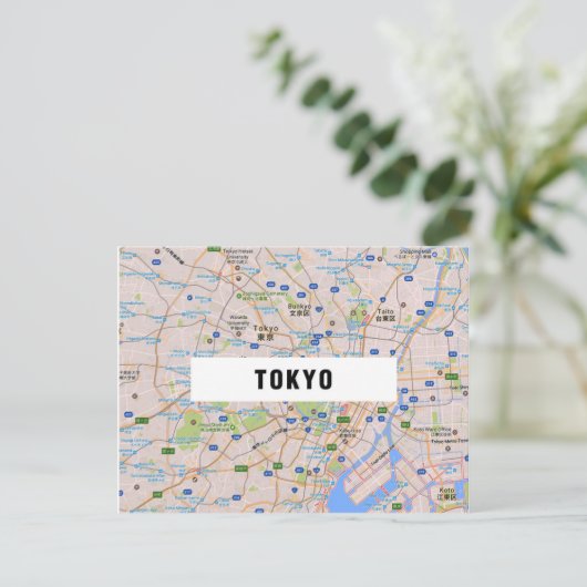 STADSPLATTEGROND BRIEFKAARTEN ♥ Tokyo (Staand voorkant)