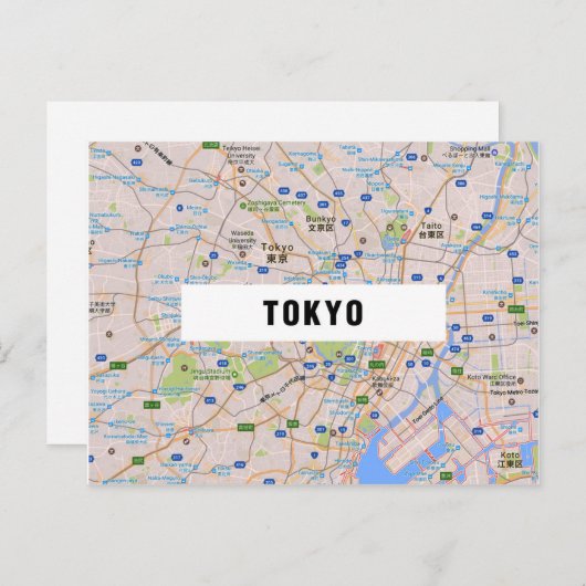 STADSPLATTEGROND BRIEFKAARTEN ♥ Tokyo (Voorkant / Achterkant)