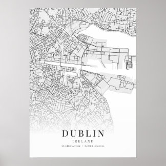 Stadsplattegrond Dublin Poster