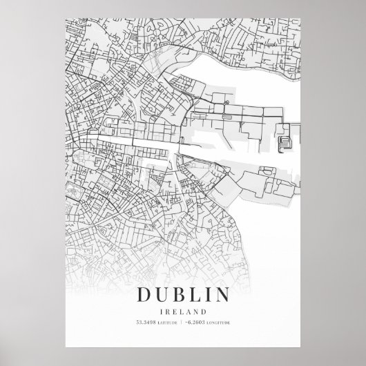 Stadsplattegrond Dublin Poster (Voorkant)