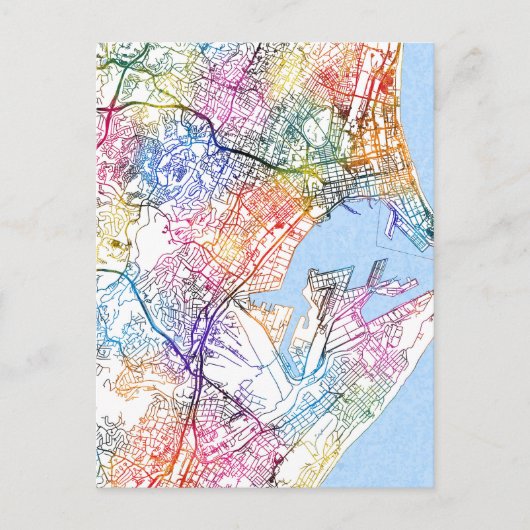 Stadsplattegrond Durban Zuid-Afrika Briefkaart (Voorkant)