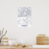 Stadsplattegrond Hamburg Duitsland Poster (Keuken)