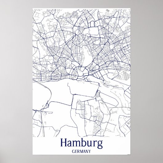 Stadsplattegrond Hamburg Duitsland Poster (Voorkant)