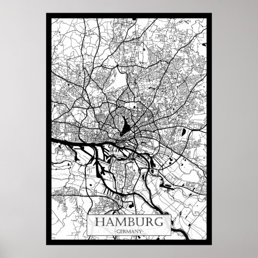 Stadsplattegrond Hamburg Duitsland Poster (Voorkant)