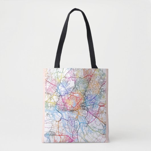 Stadsplattegrond Hamburg Duitsland Tote Bag (Voorkant)