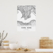 Stadsplattegrond Hongkong Poster (Keuken)