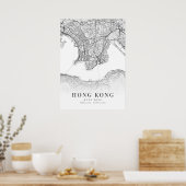 Stadsplattegrond Hongkong Poster (Keuken)