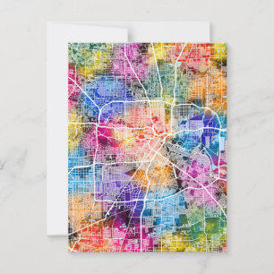 Stadsplattegrond Houston Texas Briefkaart