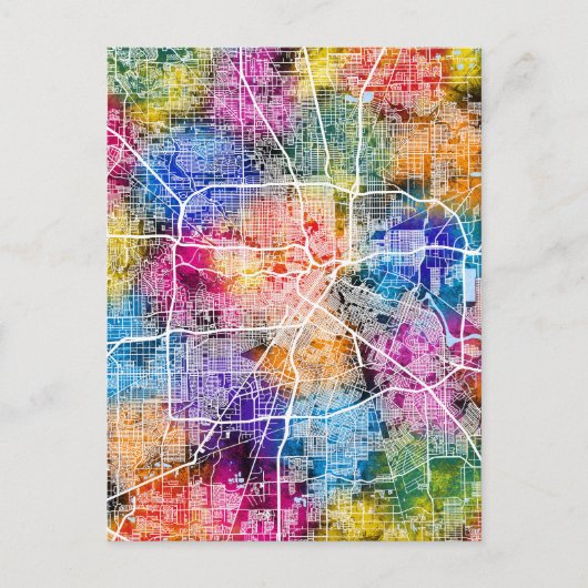 Stadsplattegrond Houston Texas Briefkaart (Voorkant)