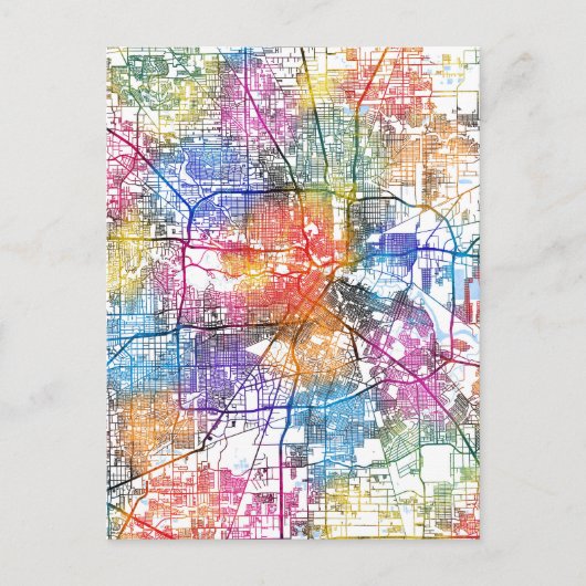 Stadsplattegrond Houston Texas Briefkaart (Voorkant)