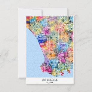 Stadsplattegrond Los Angeles Californië Bedankkaart