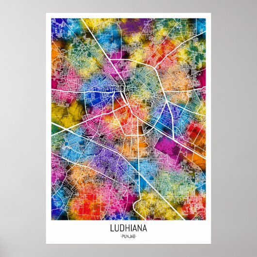 Stadsplattegrond Ludhiana India Poster (Voorkant)