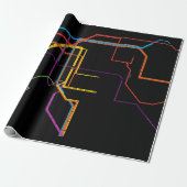 Stadsplattegrond metro cadeaupapier (Uitgerold)