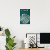 Stadsplattegrond Poster van Rome – Modern Muurkuns (Thuiskantoor)
