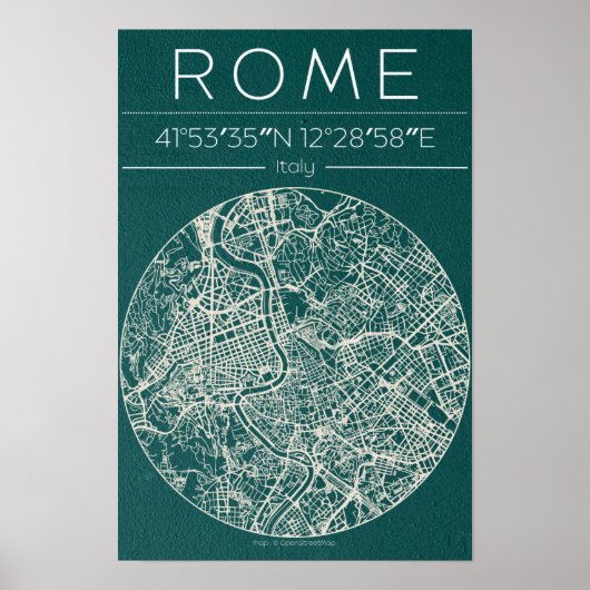 Stadsplattegrond Poster van Rome – Modern Muurkuns (Voorkant)