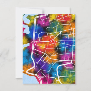 Stadsplattegrond Ras Beiroet Libanon Briefkaart