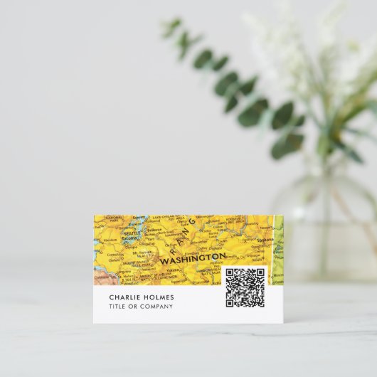 Stadsplattegrond Reisbureau Visitekaartje | QR-cod (Staand voorkant)