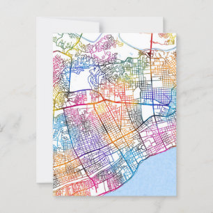 Stadsplattegrond Santo Domingo Dominicaanse Republ Briefkaart