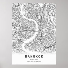 Stadsplattegrond van Bangkok Poster