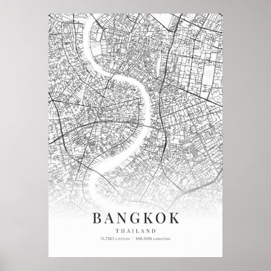 Stadsplattegrond van Bangkok Poster (Voorkant)