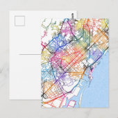 Stadsplattegrond van Barcelona Spanje Briefkaart (Voorkant / Achterkant)