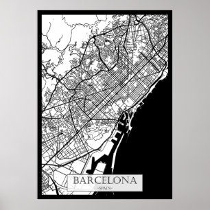 Stadsplattegrond van Barcelona Spanje Poster