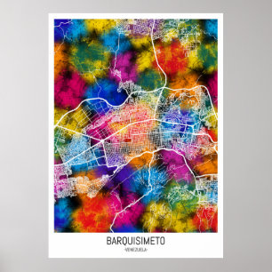 Stadsplattegrond van Barquisimeto Venezuela Poster