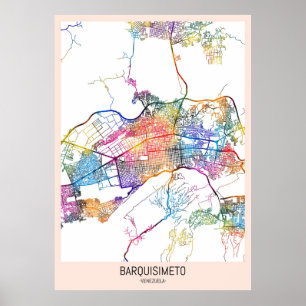 Stadsplattegrond van Barquisimeto Venezuela Poster
