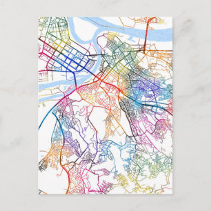 Stadsplattegrond van Belgrado Servië Briefkaart