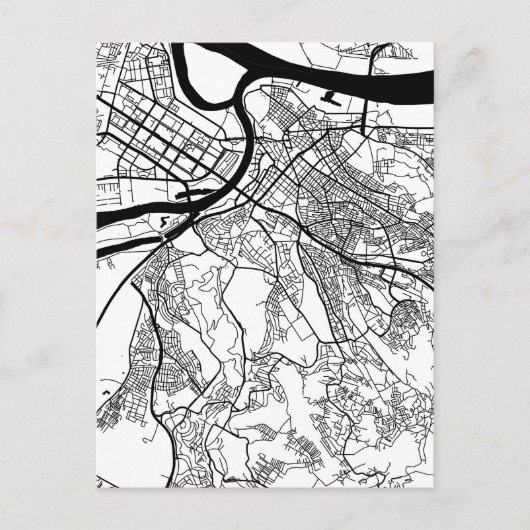 Stadsplattegrond van Belgrado Servië Briefkaart (Voorkant)