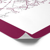 Stadsplattegrond van Bordeaux Frankrijk Poster (Hoek)