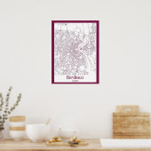 Stadsplattegrond van Bordeaux Frankrijk Poster (Keuken)