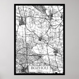 Stadsplattegrond van Bozhou China Poster