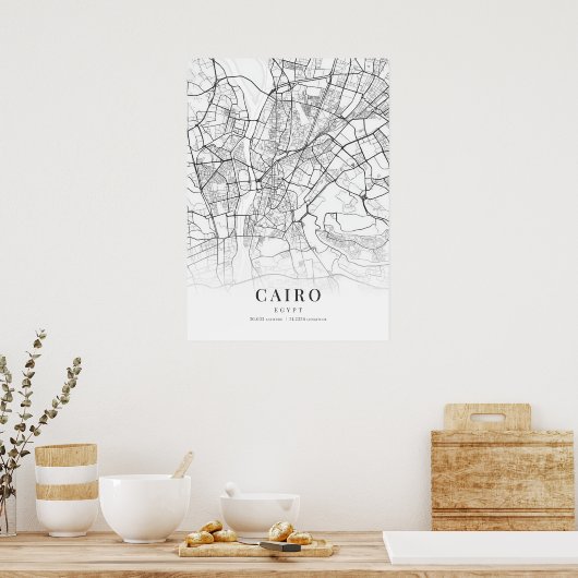 Stadsplattegrond van Caïro Poster (Keuken)