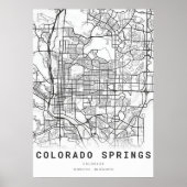 Stadsplattegrond van Colorado Springs Poster (Voorkant)