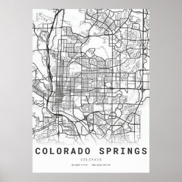 Stadsplattegrond van Colorado Springs Poster