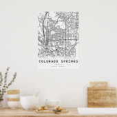 Stadsplattegrond van Colorado Springs Poster (Keuken)