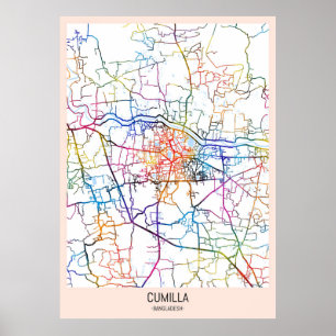Stadsplattegrond van Cumilla Bangladesh Poster
