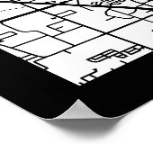 Stadsplattegrond van Dallas USA Poster (Hoek)