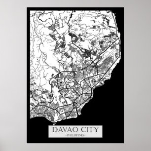 Stadsplattegrond van Davao City Filipijnen Poster