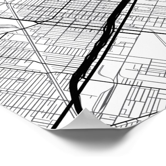 Stadsplattegrond van Detroit, Michigan + Markeer u Poster (Hoek)