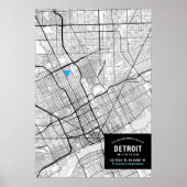 Stadsplattegrond van Detroit, Michigan + Markeer u Poster (Voorkant)