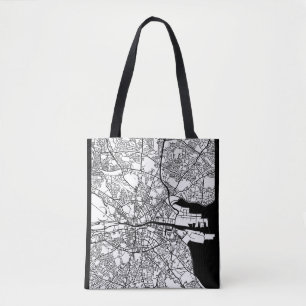 Stadsplattegrond van Dublin Ierland Tote Bag
