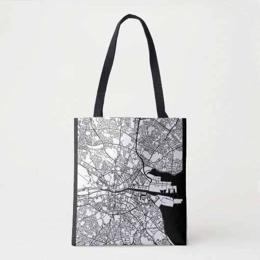 Stadsplattegrond van Dublin Ierland Tote Bag (Voorkant)