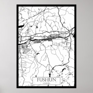 Stadsplattegrond van Fushun China Poster