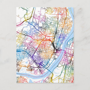 Stadsplattegrond van Howrah West-Bengalen Briefkaart