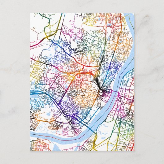 Stadsplattegrond van Howrah West-Bengalen Briefkaart (Voorkant)