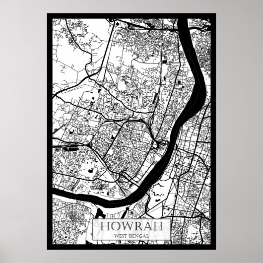 Stadsplattegrond van Howrah West-Bengalen Poster (Voorkant)