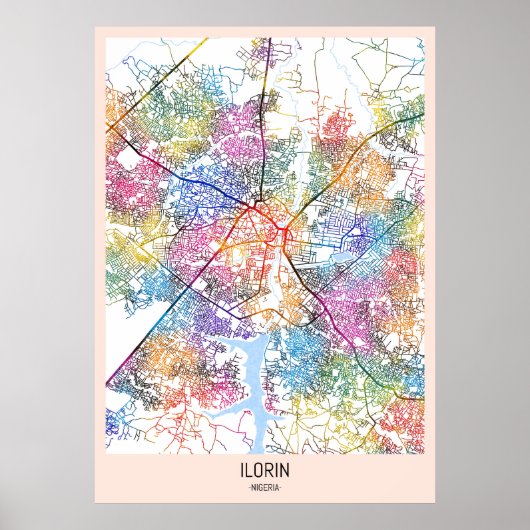 Stadsplattegrond van Ilorin Nigeria Poster (Voorkant)